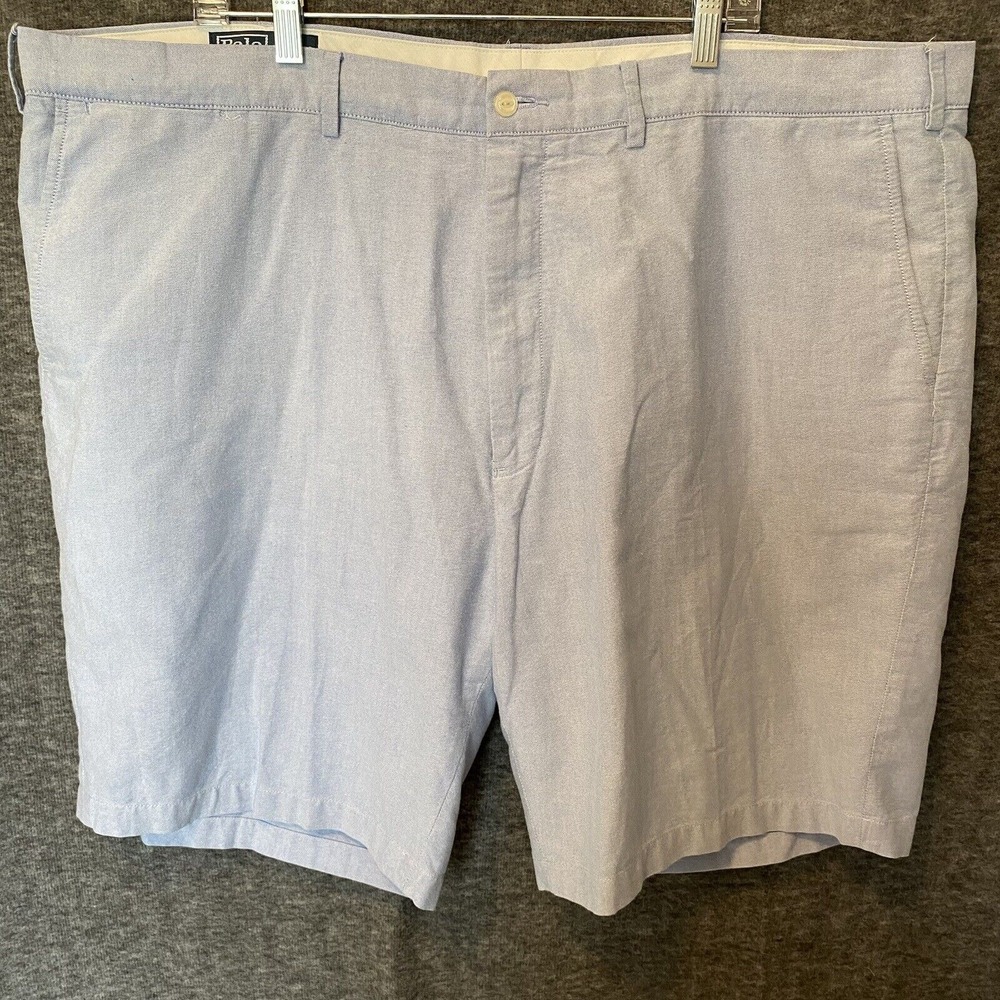 VTG Polo Ralph Lauren Preston Chino Shorts Mens 48B Big Chambray Classic Preppy‎